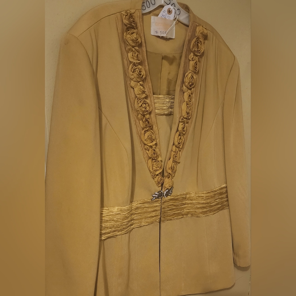 Gold Blazer Jacket Plus Size